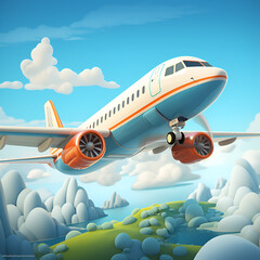 airplane in the clouds