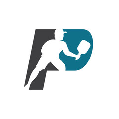 initial p combined with pickleball icon.