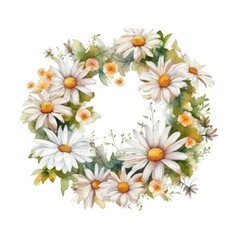 Obraz premium watercolor holly wreath with red berries on white