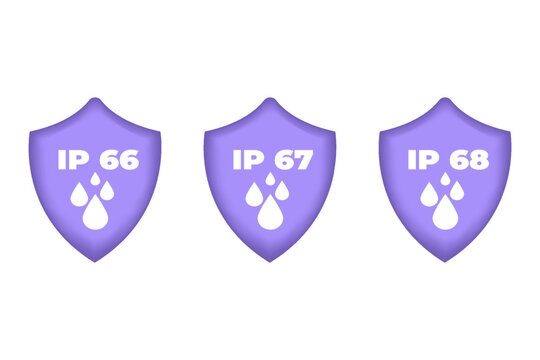 ip66, ip67, ip68 icon set. Vector illustration.