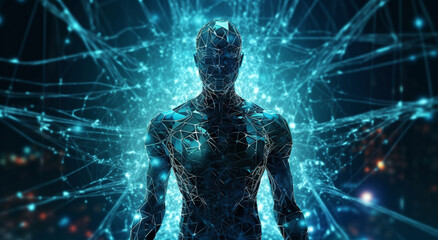 Fototapeta na wymiar Network-Connected Cybernetic Being