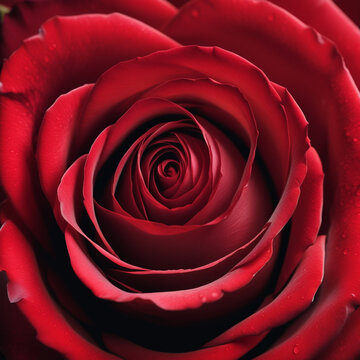 Close-up of red rose and copy space full area. ai generative