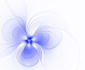 Blue fractal flower on a light background