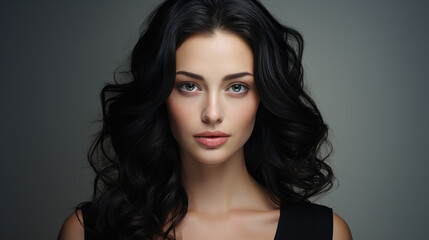 Naklejka premium Portrait of a sophisticated woman in modern chic with copyspace background