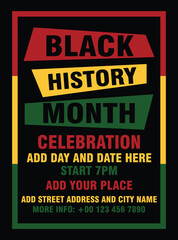 Black history month celebration poster flyer or social media post design