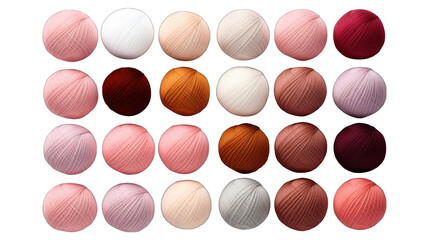Fototapeta premium Set of Yarn Balls Isolated on Transparent or White Background, PNG
