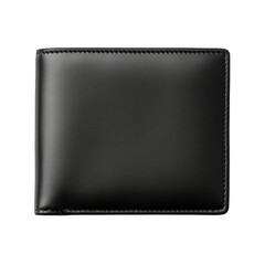 Black Leather Wallet Isolated on Transparent or White Background, PNG