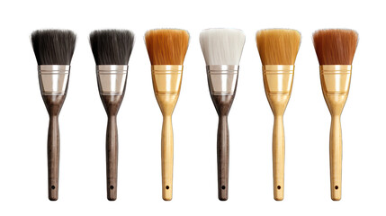Set of Foam Brushes Isolated on Transparent or White Background, PNG