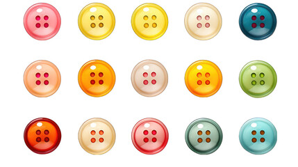Fototapeta premium Button Collections Isolated on Transparent or White Background, PNG