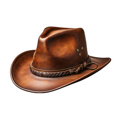 Brown Cowboy Hat Isolated on Transparent or White Background, PNG