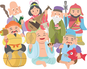 集合した七福神