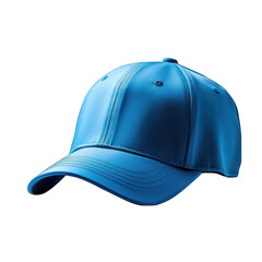Blue Baseball Cap Isolated on Transparent or White Background, PNG