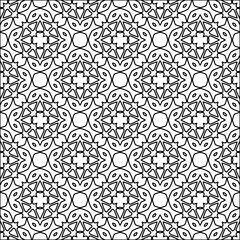  Figures from lines.Abstract background. Black  pattern for web page, textures, card, poster, fabric, textile. Repeat pattern. 