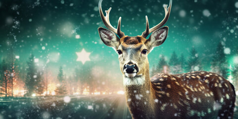 Festive Snow Deer
