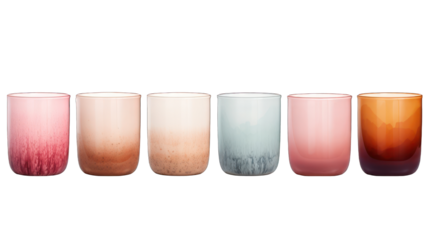 Set of Ceramic Glazes Isolated on Transparent or White Background, PNG