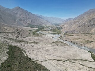 Panj river border between AFG and TAJ in wakhan corridor 