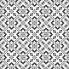 
 Figures from lines.Abstract background. Black  pattern for web page, textures, card, poster, fabric, textile. Repeat pattern. 