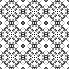 
 Figures from lines.Abstract background. Black  pattern for web page, textures, card, poster, fabric, textile. Repeat pattern. 