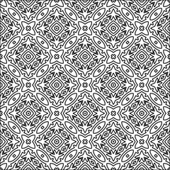 
 Figures from lines.Abstract background. Black  pattern for web page, textures, card, poster, fabric, textile. Repeat pattern. 