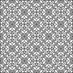 
 Figures from lines.Abstract background. Black  pattern for web page, textures, card, poster, fabric, textile. Repeat pattern. 