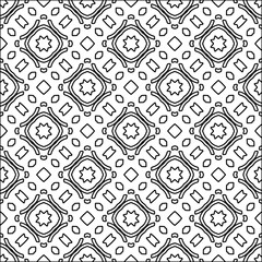 Fototapeta premium Figures from lines.Abstract background. Black pattern for web page, textures, card, poster, fabric, textile. Repeat pattern. 