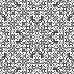 
 Figures from lines.Abstract background. Black  pattern for web page, textures, card, poster, fabric, textile. Repeat pattern. 