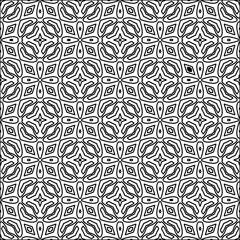 
 Figures from lines.Abstract background. Black  pattern for web page, textures, card, poster, fabric, textile. Repeat pattern. 
