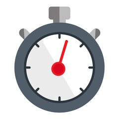 Stopwatch / stop watch timer flat vector icon for apps and websites - obrazy, fototapety, plakaty