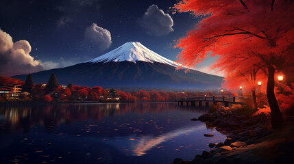 秋の富士山 | Mt.Fuji in autumn Generative AI - obrazy, fototapety, plakaty