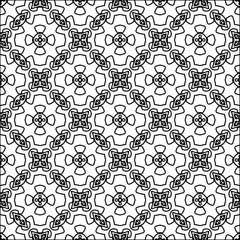 
 Figures from lines.Abstract background. Black  pattern for web page, textures, card, poster, fabric, textile. Repeat pattern. 