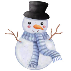 Christmas snowman drawing