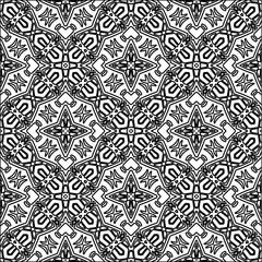 
 Figures from lines.Abstract background. Black  pattern for web page, textures, card, poster, fabric, textile. Repeat pattern. 