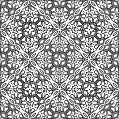 
 Figures from lines.Abstract background. Black  pattern for web page, textures, card, poster, fabric, textile. Repeat pattern. 