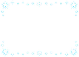 白と水色のシンプルで可愛い星のキラキラフレーム
