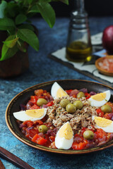 A traditional dish of Tunisian cuisine - Mechouia salad	