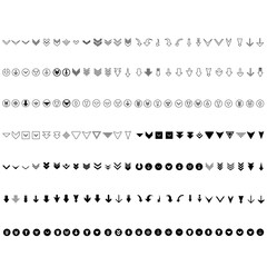 Fototapeta premium Down arrow vector icon set. scroll illustration sign collection.
