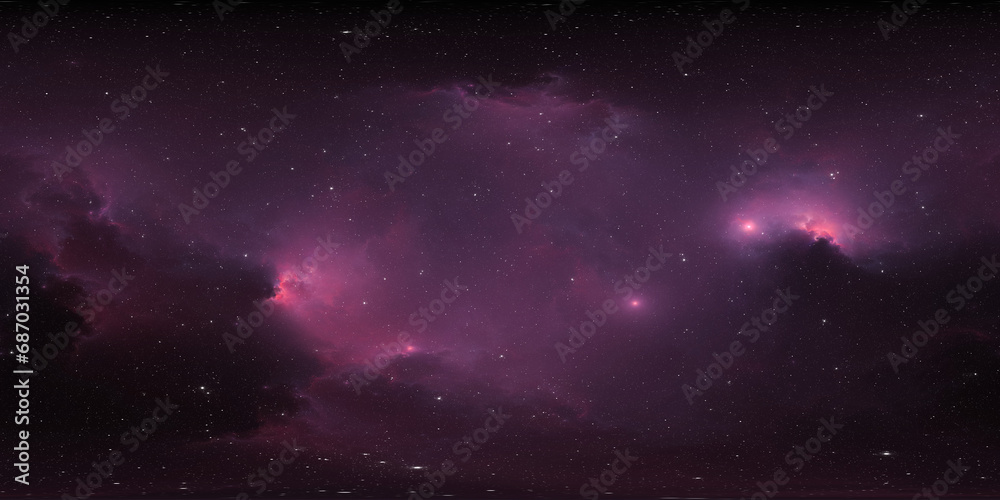 Poster 360 degree stellar system and nebula. panorama, environment 360 hdri map. equirectangular projection
