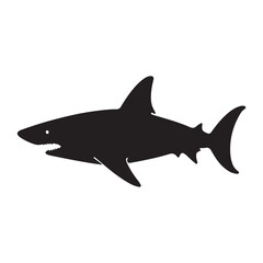 A black Silhouette shark animal
