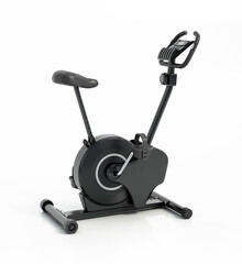 Exercise bike isolated on white background. 3D illustration