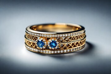 gold ring with diamonds