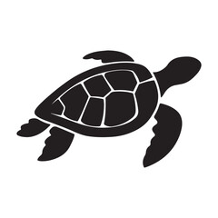 A black Silhouette turtle animal vactor
