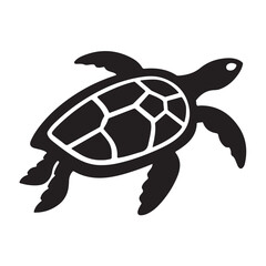 A black Silhouette turtle animal vactor

