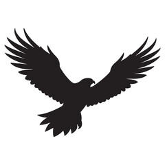 A black Silhouette falcon animal