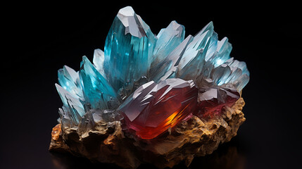 Crystals and Minerals. Blue Crystal closeup. Crystal Healing Gemstone Rock Mineral