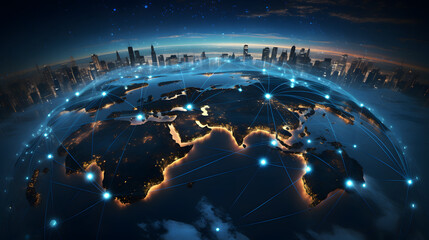 Global communication network concept. Generative Ai.