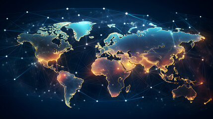 Global communication network concept. Worldwide business. Diversity. Generative Ai.