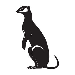 A black Silhouette meerkat animal vactor