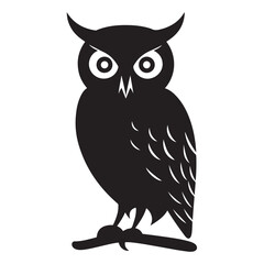 A black Silhouette owl animal vactor
