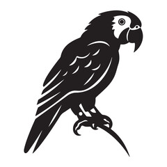 A black Silhouette parrot animal vactor
