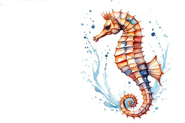 Seahorse on a white background.